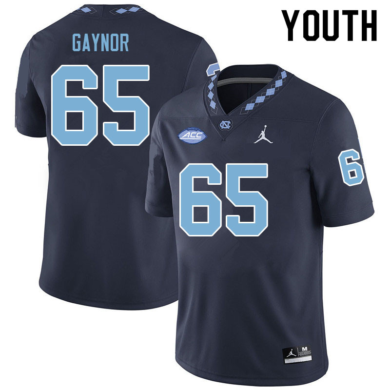 Youth #65 Corey Gaynor North Carolina Tar Heels College Football Jerseys Sale-Navy